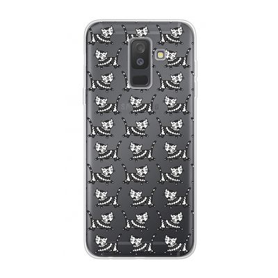 Zwarte poes: Samsung Galaxy A6 Plus (2018) Transparant Hoesje