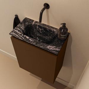 Toiletmeubel Mondiaz Ture Dlux | 40 cm | Meubelkleur Rust | Eden wastafel Lava Midden | Zonder kraangat