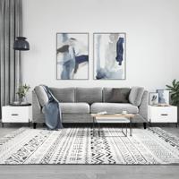 Salontafels 2 st 50x50x40 cm bewerkt hout hoogglans wit - thumbnail