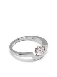 Loyal.e Paris bague Intrépide Petit Arc en or blanc 18ct ornée de diamants - Argent