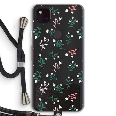 Small white flowers: Pixel 4a 5G Transparant Hoesje met koord