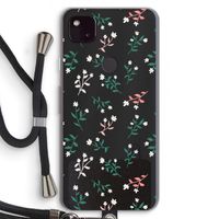 Small white flowers: Pixel 4a 5G Transparant Hoesje met koord