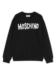 Moschino Kids sweat en coton à logo imprimé - Noir