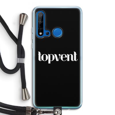Topvent Zwart: Huawei P20 Lite (2019) Transparant Hoesje met koord