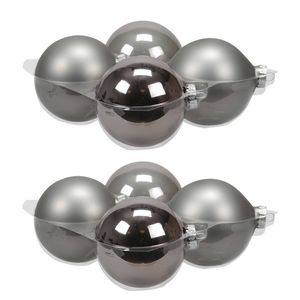 8x stuks glazen kerstballen titanium grijs 10 cm mat/glans - Kerstbal