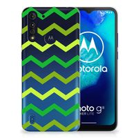 Motorola Moto G8 Power Lite TPU bumper Zigzag Groen - thumbnail