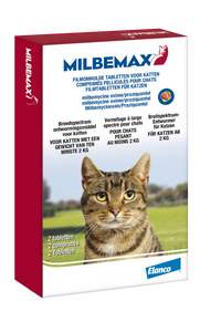 Milbemax ontworming kat vanaf 2 kilo, 2 tbl