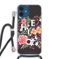 Hello in flowers: iPhone 12 Transparant Hoesje met koord