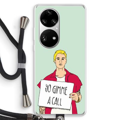 Gimme a call: Huawei P50 Pro Transparant Hoesje met koord