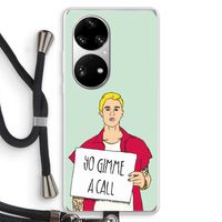Gimme a call: Huawei P50 Pro Transparant Hoesje met koord Gimme a call: Huawei P50 Pro Transparant Hoesje met koord