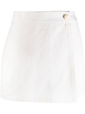 Adriana Degreas short en coton à design cache-coeur - Blanc