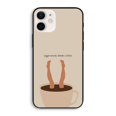 Aggressively drinks coffee: iPhone 12 Biologisch afbreekbaar hoesje