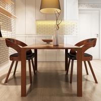 Eetkamerstoelen 2 st kunstleer bruin Eetkamerstoelen 2 st kunstleer bruin