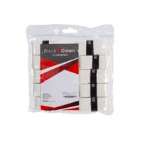 BAG OF 12 BLACK CROWN SMOOTH WHITE OVERGRIPS