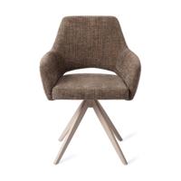 Jesper Home Yanai eetkamerstoel Checked Chestnut turn beige