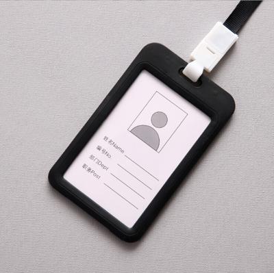 3 stuks Credit Card houders PU Bank kaart nek riem bus kaart ID-kaarthouder identiteit badge met Lanyard (zwart)
