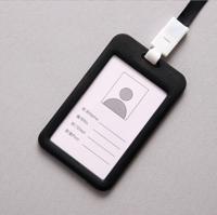 3 stuks Credit Card houders PU Bank kaart nek riem bus kaart ID-kaarthouder identiteit badge met Lanyard (zwart)