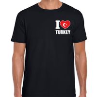 I love Turkey / Turkije landen shirt zwart voor heren - borst bedrukking 2XL  -