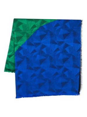 Saint Laurent Pre-Owned foulard bicolore à motif en jacquard (années 1990) - Bleu