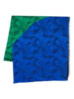 Saint Laurent Pre-Owned foulard bicolore à motif en jacquard (années 1990) - Bleu - thumbnail