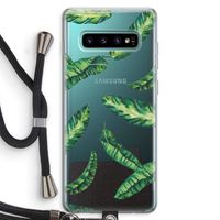 Lange bladeren: Samsung Galaxy S10 Plus Transparant Hoesje met koord