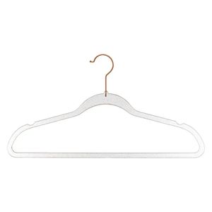 Set van 8x stuks kunststof kledinghangers met glitters koper 45 x 24 cm