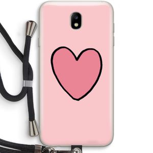 Hartje: Samsung Galaxy J7 (2017) Transparant Hoesje met koord
