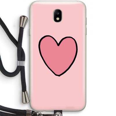 Hartje: Samsung Galaxy J7 (2017) Transparant Hoesje met koord