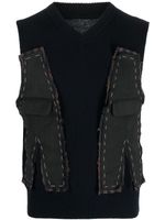 Maison Margiela gilet en maille Décortiqué - Bleu