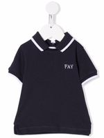Fay Kids polo à logo imprimé - Bleu