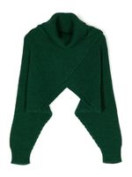 MSGM Kids pull asymétrique à patch logo - Vert - thumbnail