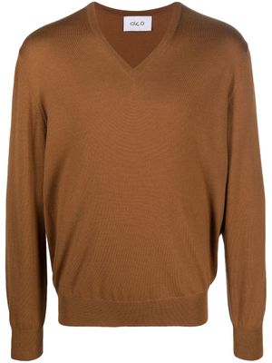 D4.0 pull en laine à col v - Marron