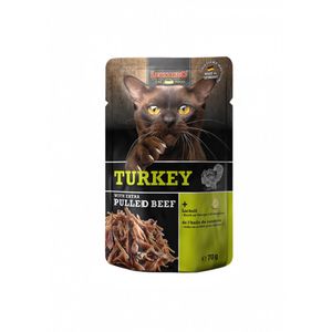 Leonardo - Turkey + extra pulled beef - Pouch - 16 x 70 g