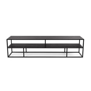 Tv-meubel 'Luuk' 200cm, kleur zwart / zwart eiken