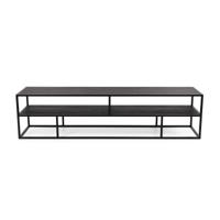 Tv-meubel 'Luuk' 200cm, kleur zwart / zwart eiken