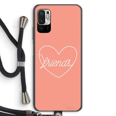 Friends heart: Xiaomi Redmi Note 10 5G Transparant Hoesje met koord