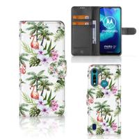 Motorola G8 Power Lite | Telefoonhoesje | Met pasjeshouder | Flamingo Palms
