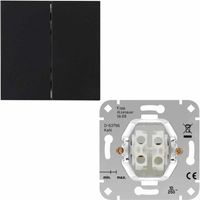 Kopp bedieningswip dubbel mat-zwart met serie schakelaar HK07 490350009
