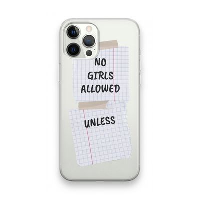 No Girls Allowed Unless: iPhone 12 Pro Max Transparant Hoesje