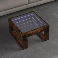 Salontafel met Infinity LED 50x53x30 cm gerookt eikenkleurig