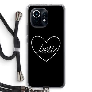 Best heart black: Xiaomi Mi 11 Transparant Hoesje met koord