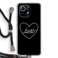 Best heart black: Xiaomi Mi 11 Transparant Hoesje met koord