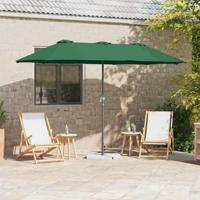 VidaXL Tuinparasol groen 370 x 197 x 239 cm polyester en aluminium