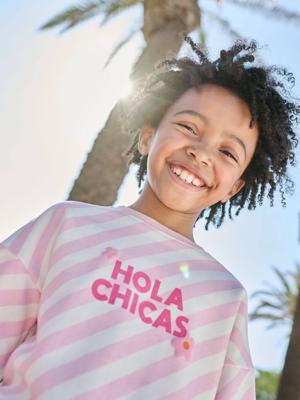 Geprinte sweater voor meisjes rozen