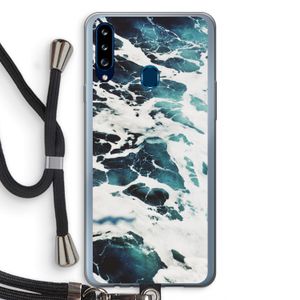 Golven: Samsung Galaxy A20s Transparant Hoesje met koord