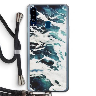 Golven: Samsung Galaxy A20s Transparant Hoesje met koord