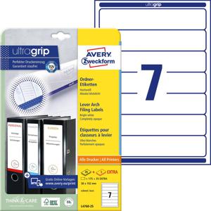 Avery-Zweckform Ordneretiketten L4760-25 38 x 192 mm Papier Wit Permanent hechtend 210 stuk(s)