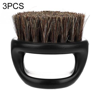 3 PC's mannen Ring Design draagbare zwijnen borstel zwart ABS kapsel reiniging scheren Brush(Black)