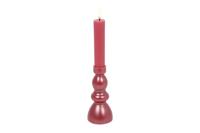 Countryfield kandelaar en ledkaars D 7,5 x H 28 cm roze