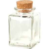 Excellent Houseware Voorraadpotje glas met kurk deksel 80ml